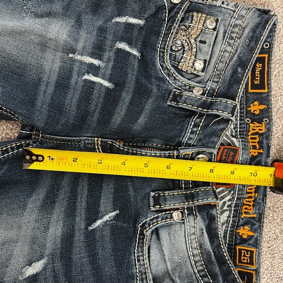 Rock Revival Dark Blue Distressed Skinny Jeans - Picture 6 of 7